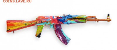 Изображение автомата Калашникова на бонах, монетах, жетонах - aka_peace 01