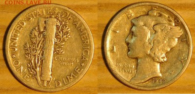 США, 1 дайм 1942 г., со 100 р., до 12.01.2016 22-00 - 10-1942.JPG