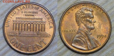 США, 1 цент, 10 шт. по 1 р., до 12.01.2016 22-00 - 1994.JPG