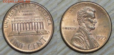 США, 1 цент, 10 шт. по 1 р., до 12.01.2016 22-00 - 1999.JPG