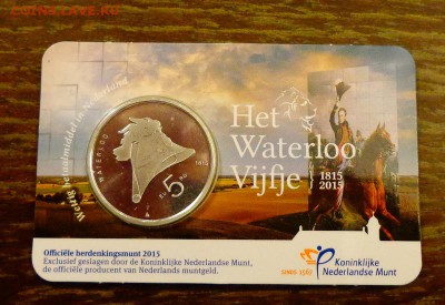 НИДЕРЛАНДЫ - 5е. БИТВА ПРИ ВАТЕРЛОО койнкарта 15.01, 22.00 - Нидерланды 5 евро Ватерлоо койнкарта