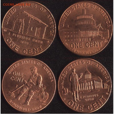 Иностранные юбилейные монеты по ФИКСированной цене - ssha-1-cent-linkoln-nabor-monet-2009-goda