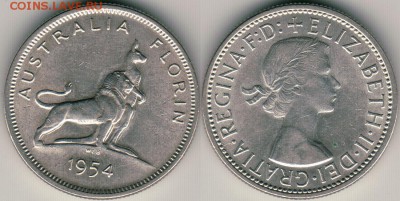 Австралия, 1 фл. 1954, с 200! - до 22-00мск 11.01 - au-1fl-1954
