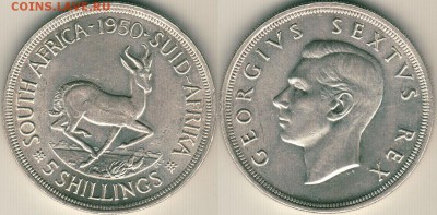 Юж. Африка, 5 шил. 1950 - до 22-00мск 11.01 - saf-5s-1950