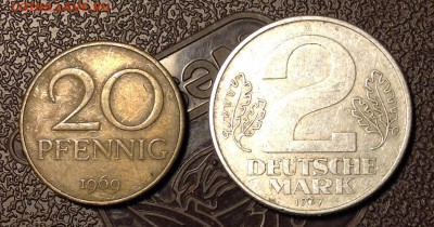 гдр 20 фенингов и 2 марки на оценку - image