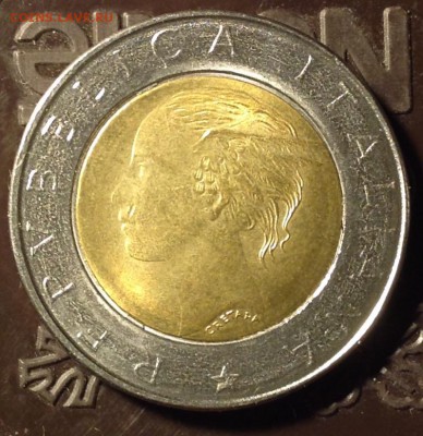 Италия 500 лир 1996, биметалл, на оценку - image