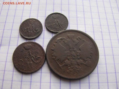 Полушки 1858г.1861г. Денежка 1862г. 2 коп 1861г. ЕМ. - 024i