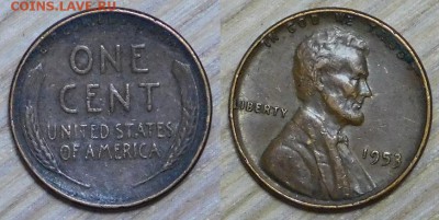 США, 1 цент, 1953 - Р, с 10р., до 18.01.2016г. 22-00 - 1953.JPG