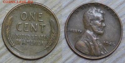 США, 1 цент, 1945 - Р, с 15р., до 18.01.2016г. 22-00 - 1945.JPG