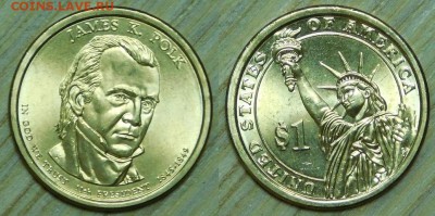 США, 1$-2009, James K. Polk, "D", до 18.01.2016г. 22-00 мск - 2009 J Polk.JPG