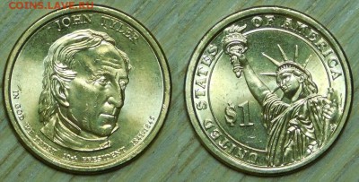 США, 1$-2009, John Tyler, "D", до 18.01.2016г. 22-00 мск - 2009 J Tyler.JPG