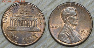 США, 1 цент, 10 шт. D+S, по 1р. до 18.01.2016 22-00 - 1990 d.JPG