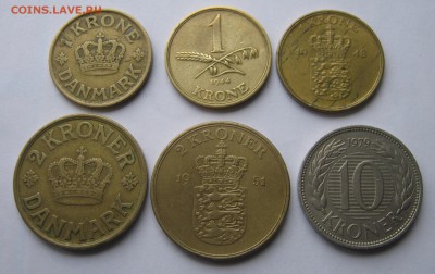 ДАНИЯ 6 монет - 1, 2, 10 крон 1925-1979 гг. ПРЕДПРОДАЖНЫЕ. - 001.JPG