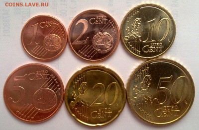 Испания 1,2,5,10,20,50 евро-центов 2015 UNC до 20.01 22.00 - 2310201510466
