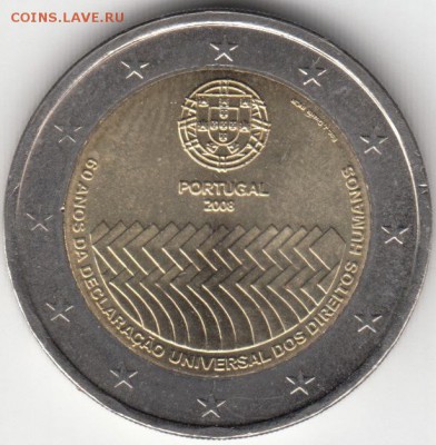 2 Евро Португалия 2008 60 лет декларации по правам до 20.01 - 27 (1)