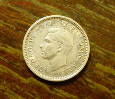 АНГЛИЯ - 3п 1937 серебро отличная до 22.01, 22.00 - Англия 3 п. 1937 герб Георг 6