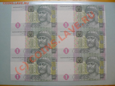 Украина 1, 2 и 10 гривень 2004 в неразрезанных листах UNC - P1010675.JPG