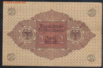 Германия 2 марки 1920 г. (Коричневая)20.01.16 г. 22 -00 МСК. - 2 м. 1920 кор.1