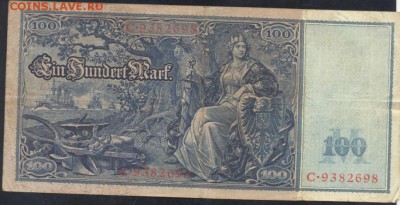 Германия 100 марок 1910 г.  20.01.16 г. 22 -00 МСК. - 100 м. 1910 1
