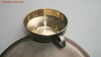 Мельхиор: 3 чашки,рюмки,поднос. серебрение,золочение. - DSCF3495.JPG