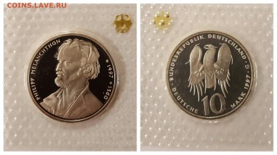 10 марок Германия, серебро, 500 л. со дня рожд. Ф. Меланхтон - image