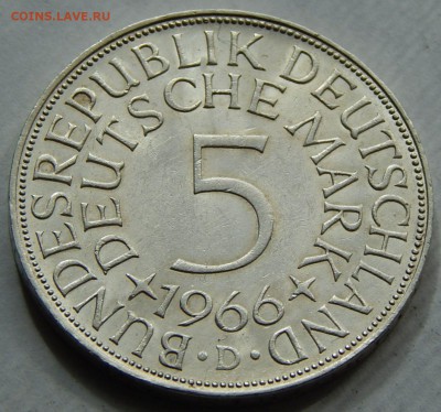 ФРГ 5 марок 1966 Немецкий орел, до 25.01.16 в 22:00 МСК - 4321