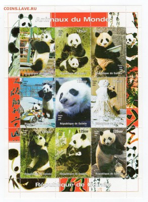 Фауна. Гвинея Панды блок. MNH. - img048