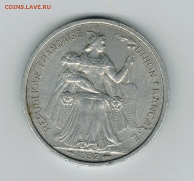 Новая каледония 5 франков 1952 до 23.01.16   22-00 - 1 18