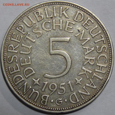 Германия 5 марок 1951 г двор G c 1 р. до 25.01.2016г. 22-00 - P1060446.JPG