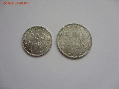 200 марок 1923J и 500 марок 1923A UNC Германия. - SDC14269.JPG