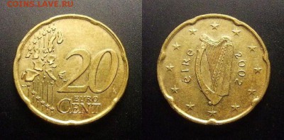 1 - Ирландия – 20 евроцентов (2002) «Арфа»