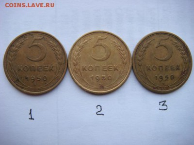 5 коп 1950 г   (3 шт разные) - DSC09061.JPG
