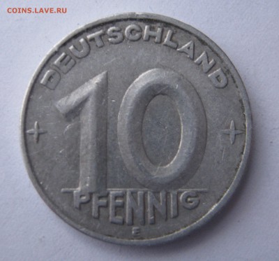 ГДР 10 пфеннигов 1950 Е НЕЧАСТАЯ + 10 пфеннигов 1948 А. - 007.JPG
