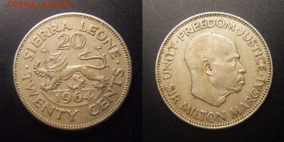 1 - Сьерра-Леоне – 20 центов (1964) (XF)
