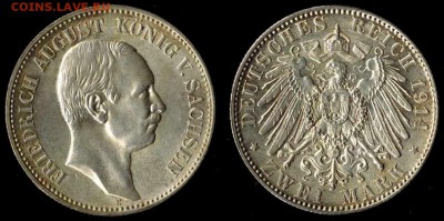 2 марки 1914 Саксония до 29.01.16г 22.00 МСК - 1914