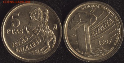 Испания 5 песет 1997 Балеарские о-ва до 22:00мск 5.02.16 - Испания 5 песет 1997 Балеарские о-ва
