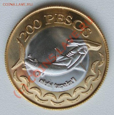 200 песо 2007 о. Пасхи биметалл Акула~~~~~~~~~5.10 23.00мск - 200 песо 2007 2