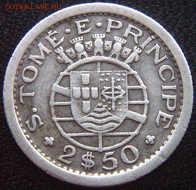 Португальские Острова Св. Фомы_2,5 эскудо 1951; 23.01_22.20м - 10698