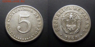 1 - Панама – 5 сентесимо (1968) медь-ник. №2