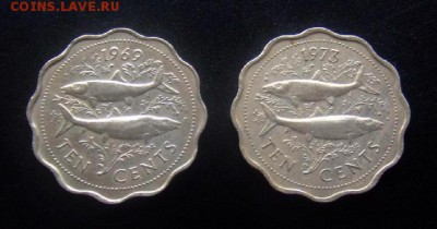 1 - Багамы (набор - 10 центов рыбы) (2 шт.) Р