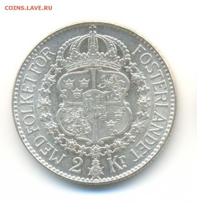 Ag. Швеция 2 кроны 1940. XF . до 26.01 22:00 - 8