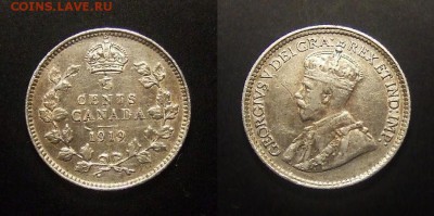 1 - Канада – 5 центов (1919) «Георг V» Ag