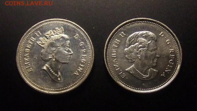 1 - Канада (набор - 5 центов круглая; бобр) (2 шт.) А
