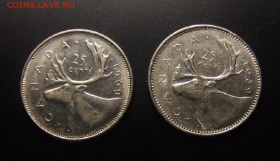 1 - Канада (набор - 25 центов 1969 и 1989; олень) (2 шт.) Р