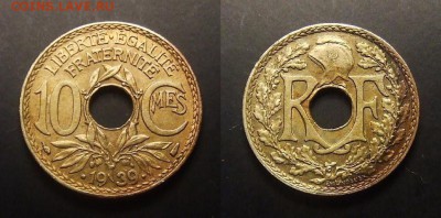 1 - Франция – 10 сантимов (1939) ник.-бронза