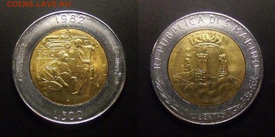 1 - Сан-Марино – 500 лир (1982) «ФАО; крестьяне» (бм)