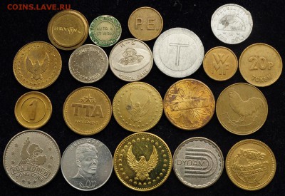 Около 60 разных иностранных жетонов - Жетоны_1_5