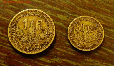 ФРАНЦ. КАМЕРУН - 50с. и 1ф. 1925 отличные до 31.01, 22.00 - Франц. Камерун 2 монеты