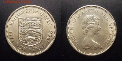 1 - Джерси – 5 нов. пенсов (1968) (UNC)