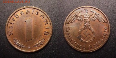1 - Германия (3-й Рейх) – 1 рейхспфенниг (1939 А) бронза (XF+) №2